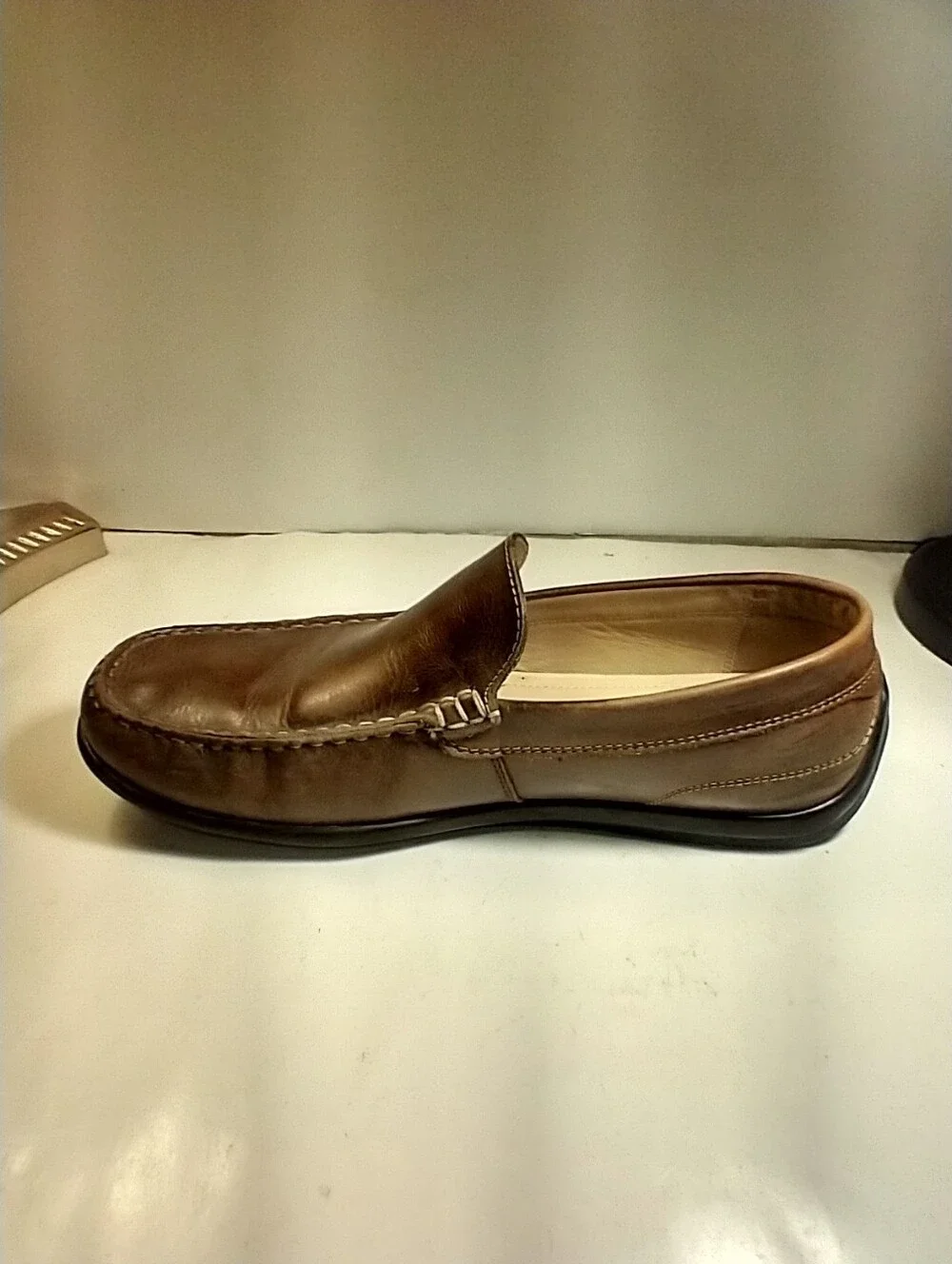 Ecco Classic Moc 2.0 Brown Leather Driving Loafers Shoes Men's sz 8(42).